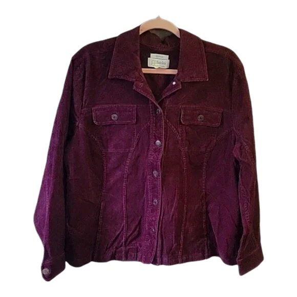 Cj Banks - Stretch Textured Corduroy Purple Jacket - Size X - Picture 1 of 10